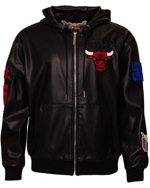 Jeff Hamilton Chicago Bulls 1966 Lightweight Vegan Zip-Up Hooded Jacket Nba 147Blkde Bulls" - Black
