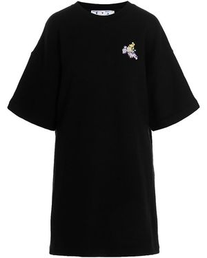 Off-White c/o Virgil Abloh Flower Arrow Snap T-Shirt Jumper Dress Owdb335F22Jer0014084" - Black