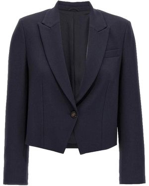 Brunello Cucinelli Wool Tailored Blazer Brun2539" - Blue