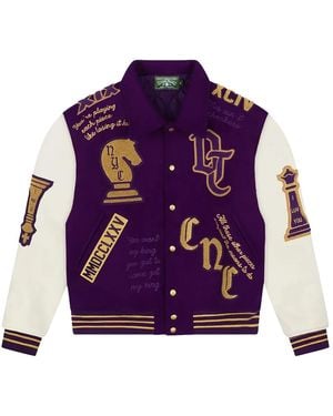 DENIM TEARS Grandmaster Varsity Jacket Dt492" - Purple