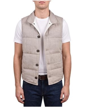 Brunello Cucinelli Wool Blend Vest "Walnuts" Brun2061" - Black