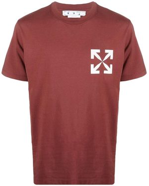 Off-White c/o Virgil Abloh Single Arrow Slim Ss T-Shirt "Burgundy Omaa027F22Jer0032801" - Red