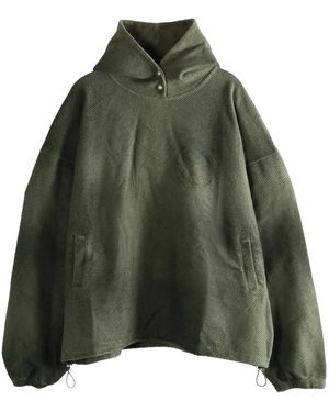 THUG CLUB Tc Sprayed Terry Hoodie "Khaki" Tc25Ss2102" - Green