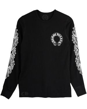 Chrome Hearts Horseshoe Floral Thermal Chrm0794" - Black
