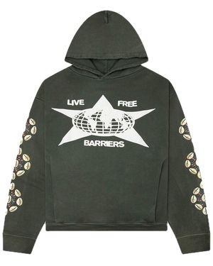 Barriers Cowrie Shell Hidden Pocket Hoodie "Vintage" Bar79" - Black