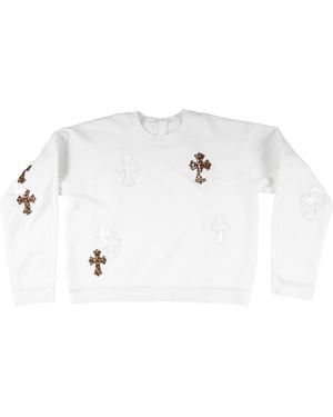Chrome Hearts Flooded Patch Crewneck Chrm1092" - Black