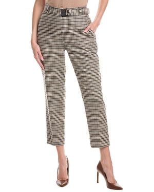 Brunello Cucinelli Plaid Cropped Trousers Tobacco Brun1270" - Black