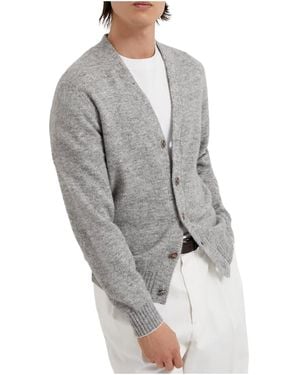 Brunello Cucinelli Wool Blend Button-Front Jumper Brun2969" - Black