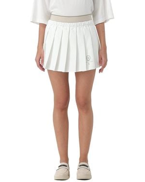 Brunello Cucinelli Pleated Skirt "Bianco Naturale" Brun1469" - Black