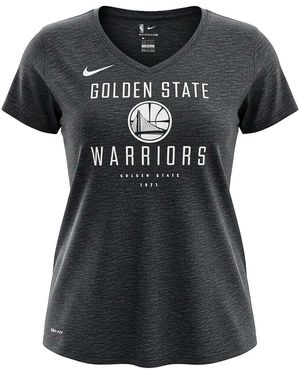 Nike Nba Golden State Warriors V Neck T-Shirt 934331 010" - Black