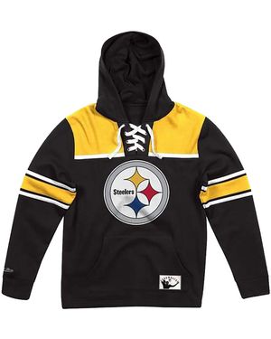 Mitchell & Ness Nfl Hockey Fleece Hoodie "Pittsburgh Steelers - Black