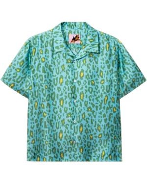 GOLF le FLEUR Fleur Camo Silk Button-Up 1007Bdl" - Green