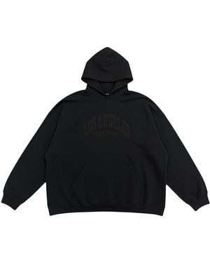Balenciaga Cities Edition Embroidered Los Angeles Logo Hooded Sweatshirt 674986 Tlvl6 1069" - Black