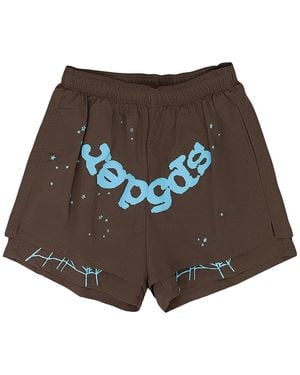 Sp5der Og Web Double Layer Shorts 378" - Black