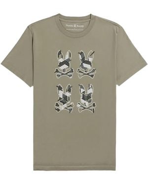 Psycho Bunny Plaza Crew Neck Graphic Wet Sand T-Shirt B6U613X1Pc Wtd" - Black