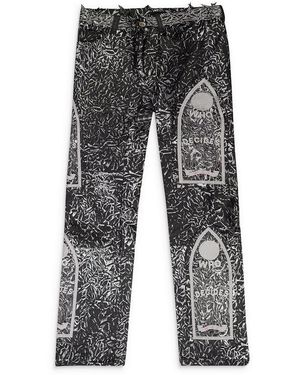 Who Decides War Foil Leather Trousers 11200660002Aw23" - Black