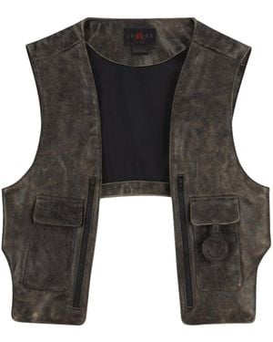 Nike X J Balvin Leather Vest Fj6133 010" - Black