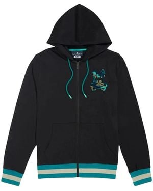 Psycho Bunny Howgate Camo Hoodie B6H209Q1Ft Blk" - Black