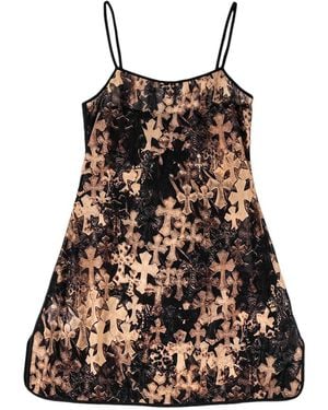 Chrome Hearts Flooded Cross Mesh Mini Dress Chrm1491" - Black
