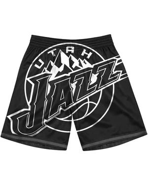 Mitchell & Ness Big Face 3.0 Fashion Shorts "Nba Jazz" Pshr1062 Ujayypppblck" - Black