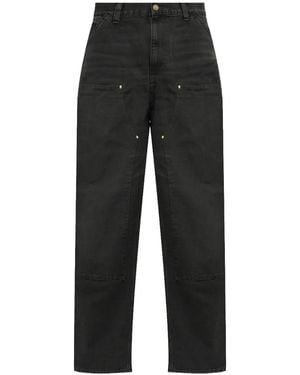 Carhartt Double Knee Trousers "Raven Stone Canvas" I034796 3T6 4O" - Black