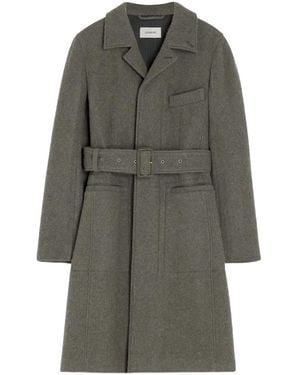 Lemaire Belted Tailored Coat "Dark Khaki" Co1119 Lf504 Gr678" - Black
