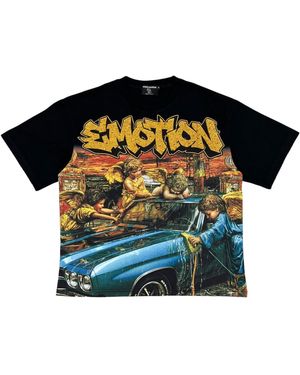 Mixed Emotions Angel Wash T-Shirt Mixe119" - Black