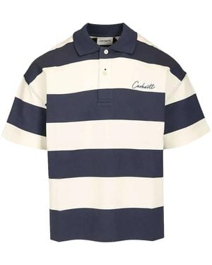Carhartt Delray Stripe Polo Shirt I036187 3Le Xx" - Black