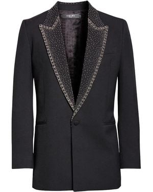 Amiri Beaded Tuxedo Jacket Mjr003 001" - Black