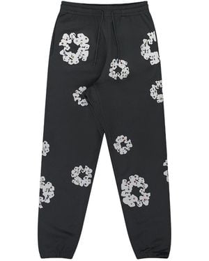 DENIM TEARS Rhinestone Cotton Wreath Joggers "Vintage" Dt676" - Black