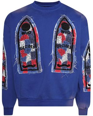 Who Decides War Glory Fabricated Pullover 1110170010Fw24" - Blue