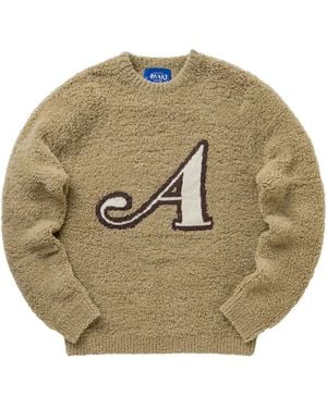 AWAKE NY Boucle A Logo Sherpa Jumper "Latte" Awk Fw22 Kn002 Latte" - Black