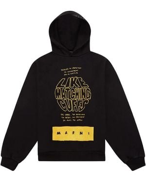 Marni Cuffs Brushed Hoodie Fumu0067Pcun99" - Black