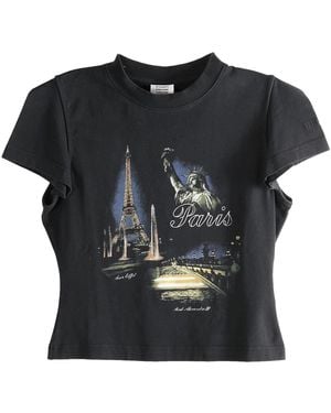 Vetements Paris Tourist Front Sleeve Baby T-Shirt We76Tr554B Blac" - Black