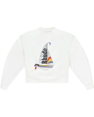 Rhude Catamaran Champion Sweatshirt "Cream" Rhss24Sw02320114 Crm" - Black