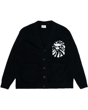 A Bathing Ape University Cardigan Knitted Jumper Bbkcdkt4502Mjbkx" - Black
