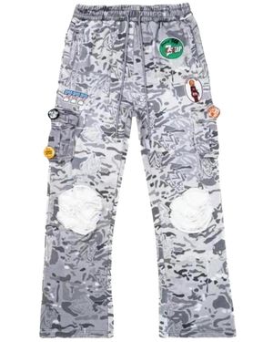 Triple Sevens Camo Hybrid Cargo Trousers Ts7017" - Black