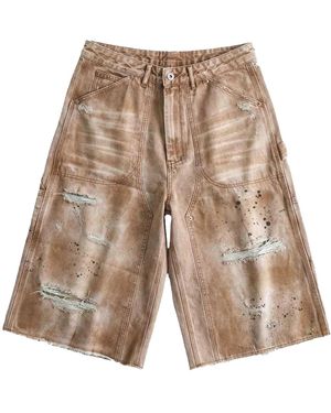 Bravest Studios Distressed Workwear Shorts Bs135" - Black