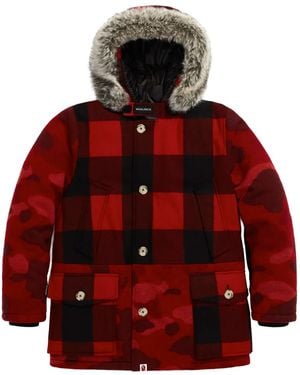 A Bathing Ape X Woolrich Arctic Parka Jacket Cfwoou0521Mrut1720" - Red