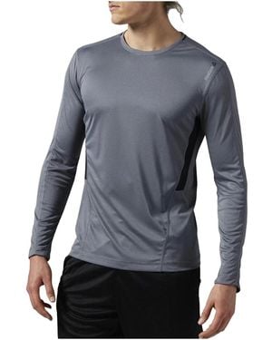 Reebok Workout Ready Long Sleeve Tech T-Shirt "Alloy" Ay2358" - Black