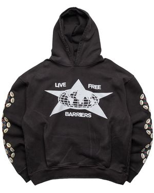 Barriers Cowrie Shell Hidden Pocket Hoodie "Mink" Bar80" - Black