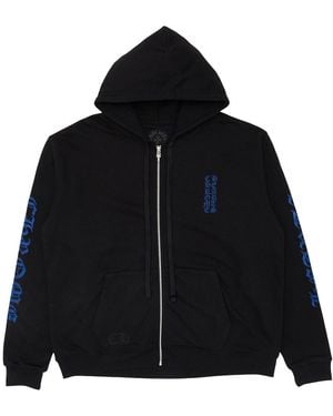 Chrome Hearts Vertical Logo Zip-Up Hoodie Chrm0953" - Black