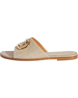 Off-White c/o Virgil Abloh Paperclip Linen Slide Owic015S23Fab0026176" - Black