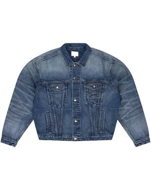 Rhude Oversized Denim Trucker Jacket Rhss24Ja26012372 Lig" - Blue