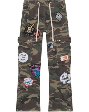 GODSPEED NEW YORK Patchwork Flared Cargo Trousers Gs096" - Black