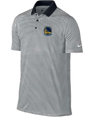 Nike Nba Golden State Warriors Victory Mini Stripe Polo Stripe Dark" Gm1001 Dg" - Black