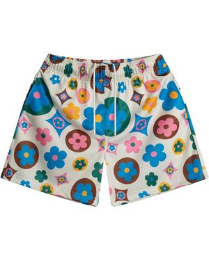 Bravest Studios Flower Shorts "Multi Cream" Bs10" - Black