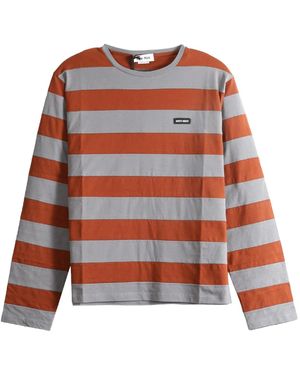 Miu Miu Stripe Jersey T-Shirt "Iron Tobacco" Mjla59 195L F0Vc7" - Red