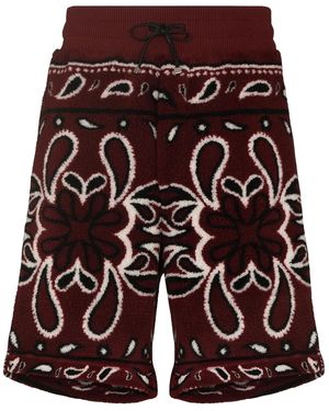 Amiri Bandana Fleece Shorts Mkss01643" - Black