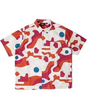 by Parra Abstract Mountain Ss Button Up 56140" - Red